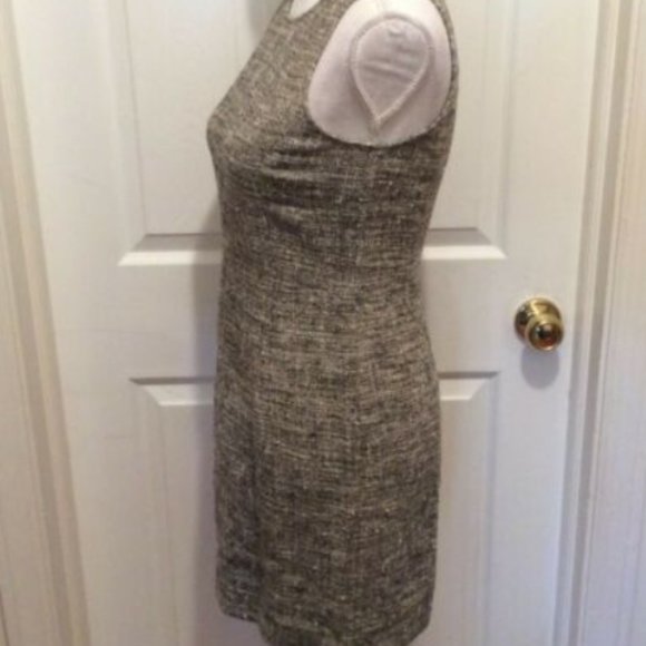 Theory Dress 2 Gray White Tweed Sheath Sleeveless - Picture 5 of 8